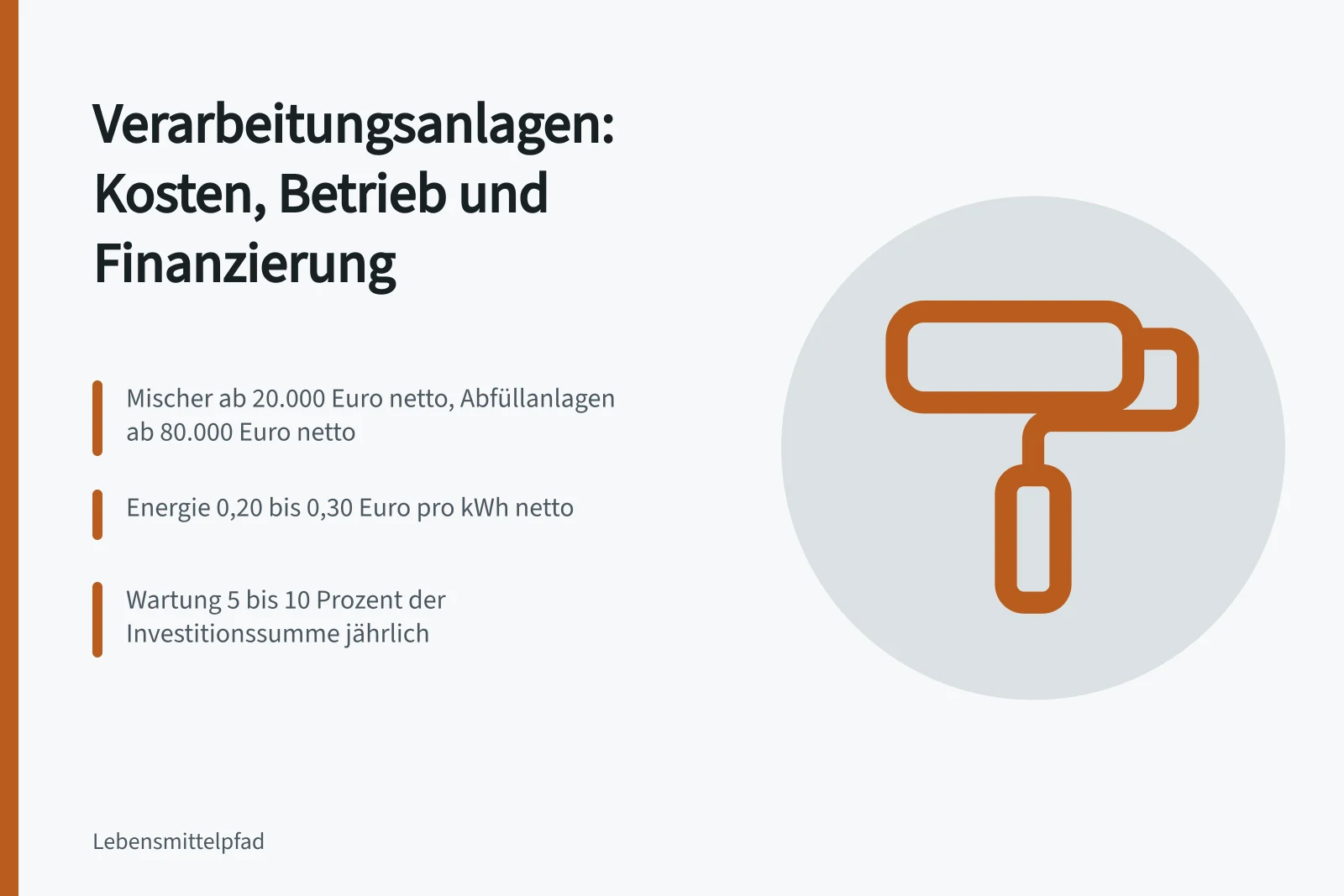 Kosten und Finanzierung von Verarbeitungsanlagen in der Lebensmittelproduktion