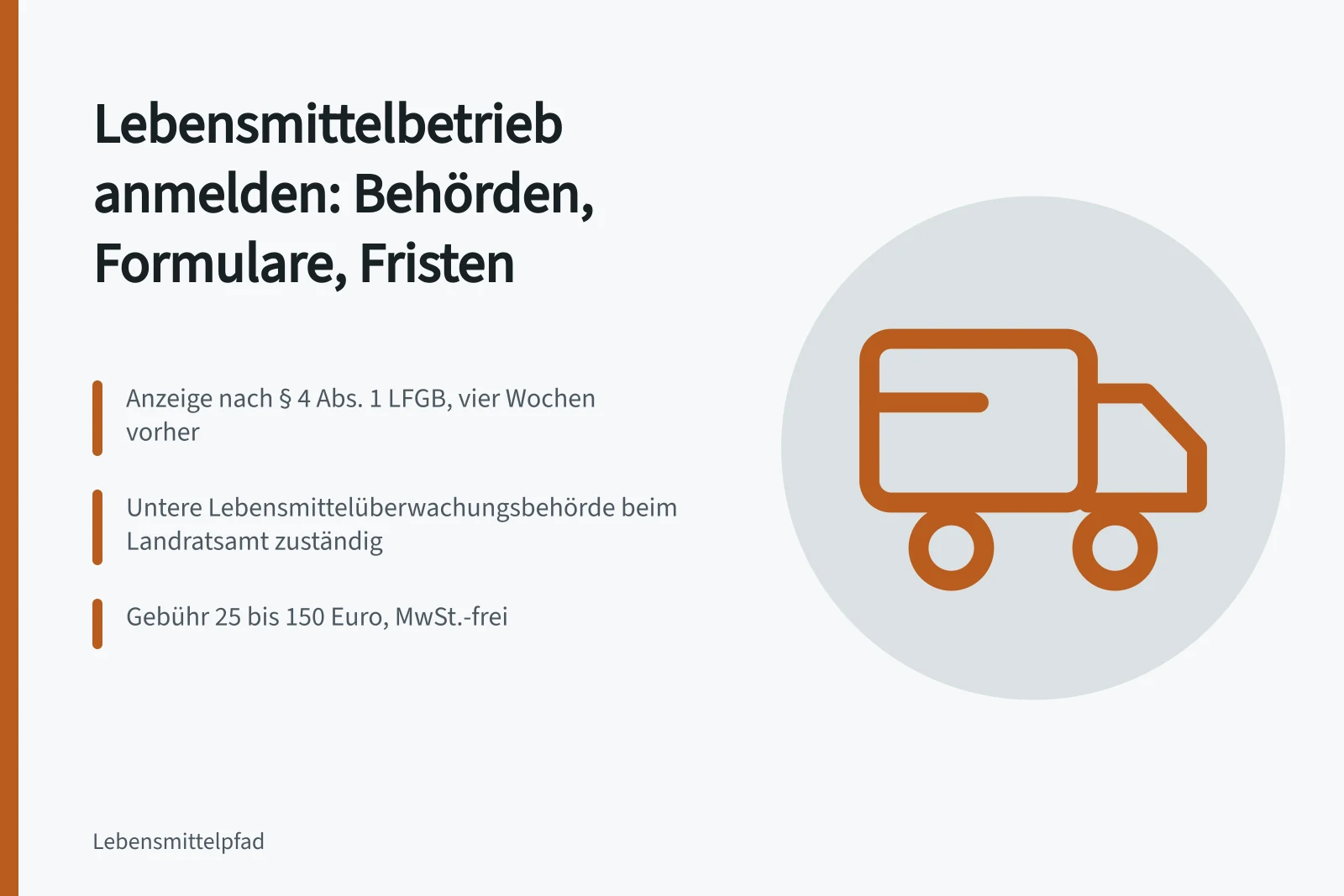 Betriebsanzeige für Lebensmittelbetrieb bei der zuständigen Behörde einreichen