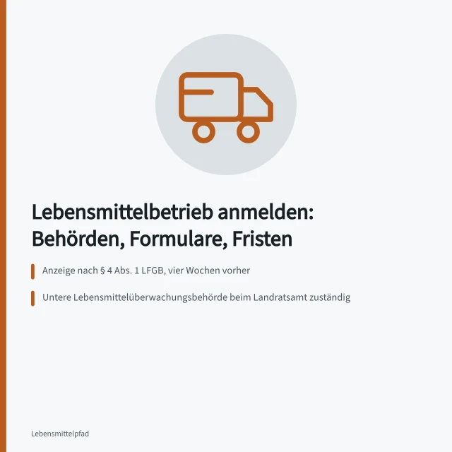 Betriebsanzeige für Lebensmittelbetrieb bei der zuständigen Behörde einreichen. Lebensmittelbetrieb anmelden: Zuständige Behörden und Formulare