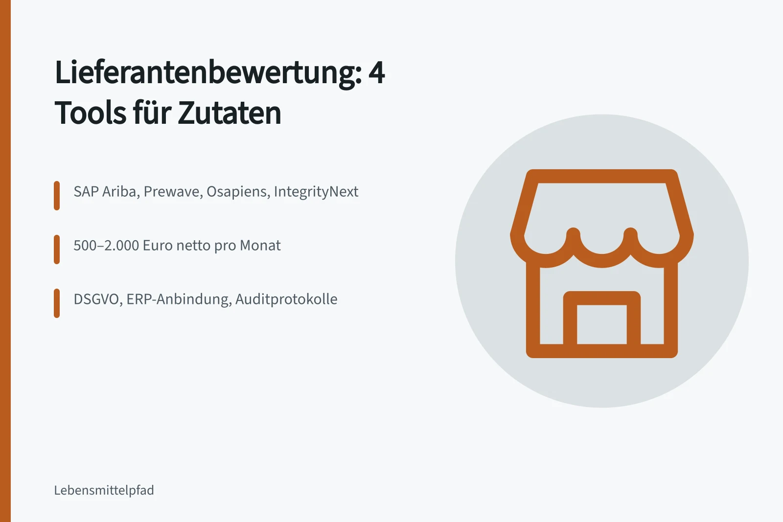 Vier Tools zur Lieferantenbewertung für Zutatenbeschaffung