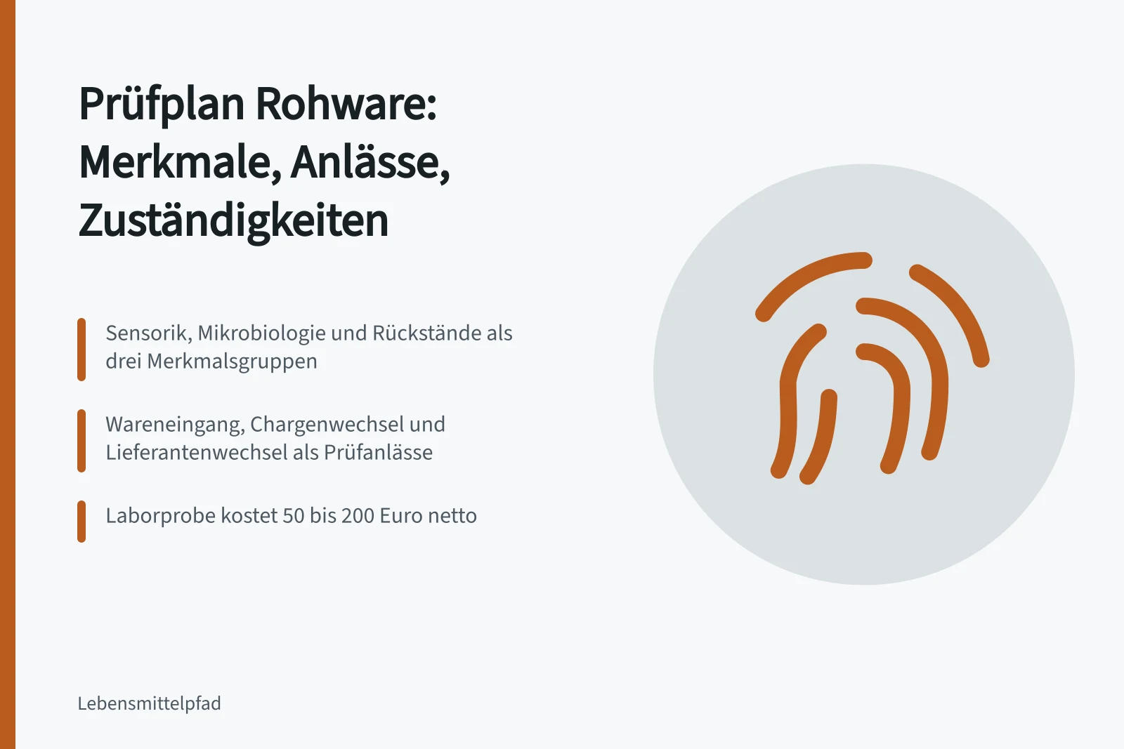 Prüfplan Rohware mit Merkmalen, Anlässen und Zuständigkeiten im Überblick