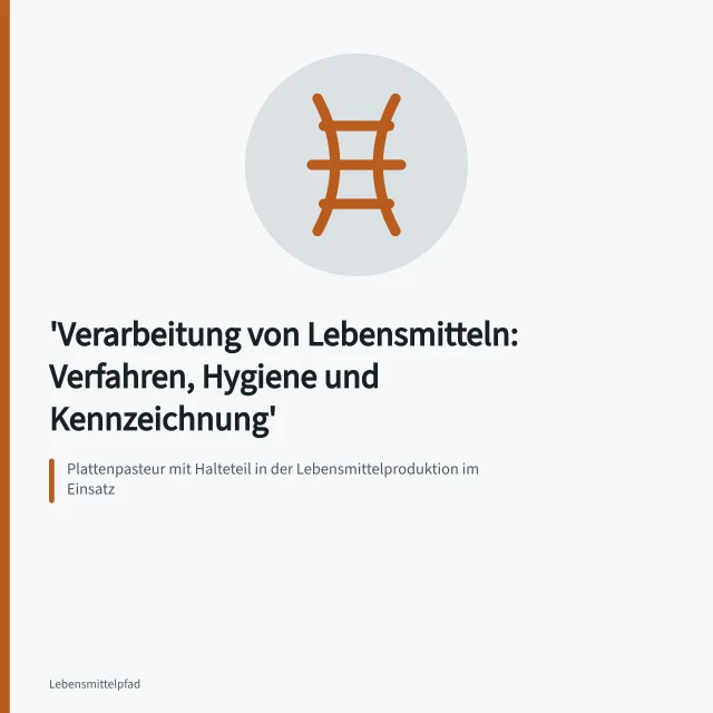 Plattenpasteur mit Halteteil in der Lebensmittelproduktion im Einsatz. Verarbeitung von Lebensmitteln: Verfahren, Hygiene und Kennzeichnung